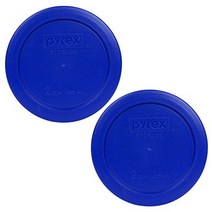 Pyrex 7200-PC 2 Cup Cadet Blue Round Plastic Food Storage Lid - 2 Pack, 1