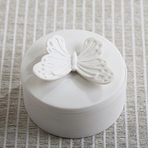 도자기 레트로 차보관함 미니 밀폐단지 나비 세라믹 캔 천사 항아리 보석 상자 웨딩 스터드 귀걸이 목걸이, 01 A