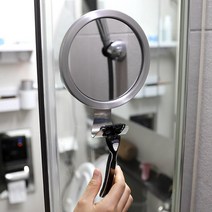 아토소 욕실 리폼 벽에 붙이는 샤워부스 원형 걸이 면도경 화장대 꾸미기 세면대 부착 거울, 1P, 옵션선택