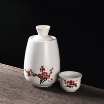사케잔 전통주 세트 일본 전통주 잔 도쿠리 세트, 환풍(홍매화) 3종 세트