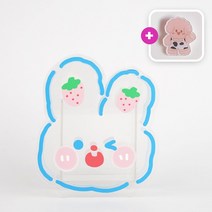 아크릴 캐릭터 연필꽂이+팬던트 증정, 토끼(블루)