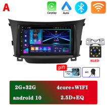 카플레이 호환 무선 네비게이션 모니터 안드로이드 오토 올인원 10.26인치 차량용모니터 자동차 라디오 Android 11 멀티미디어 플레이어 GPS 현대 I30 아반떼 GT 201, A-2g-carplay-8led