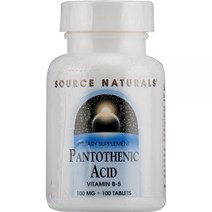 Source Naturals 판토텐산 비타민 B5 100mg 100정