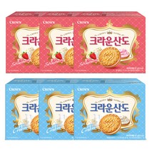 크라운 딸기산도 3p + 크림산도 3p 세트 966g, 1세트