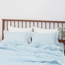 슈가팝 시어서커 누빔 여름이불 침대패드 (싱글~퀸), 베개커버(40X60), 민트