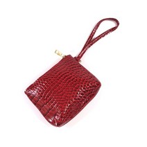 악어패턴 에나멜 엠보 파우치 소품가방 반지갑 레드