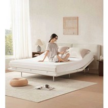 모던 지능형 모션베드 저소음 다양한 각도 모션 침대 린넨 전동 침대 리클라이너 퀸 라지킹, 화이트(헤드리스)+EQ-Air 150x200