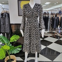 오조크 DP01 V넥 플라워 쉬폰 원피스 봄 가을 2컬러 FOQFCOA518P