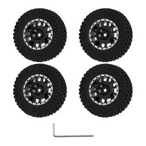 BQLZR RC 블랙휠 타이어 12스포크 55mm FMS용 교체용 FCX24 118 124 4팩