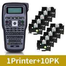 E1000 PRO Portabl 라벨 메이커 Brother TZe231 호환 무선 열 쿼티 키보드 다중 기호 라벨링 기계, 03 1GY add 10PK_03 UK Plug