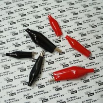 [파츠키츠] 악어클립 전기 DIY 테스트집게 케이블, 블랙[대]
