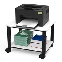 프린터 선반 원목 책상 복합기 프린터선반 받침대 테이블 탁상형 진열장 거치대 이동식 가정 사무용 다이 받침 팩스 랙, 2단 프린터 선반 하얀색