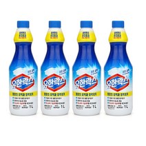 유니크앤몰 유한락스 흰옷 표백용 1L 얼룩제거 표백제 황변방지, 4개
