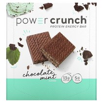 이지몰 BNRG POWER CRUNCH 프로틴 에너지 바 초콜릿 코코넛 12개 개당 40g(1.4oz) No.53724, 초콜릿 민트