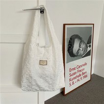 레트로 타자기 레트로 문학 자수 숄더 핸드백 학생급 대용량 캐주얼 여성 쇼핑백, 02 White