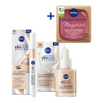 [독일직배송] Nivea CELLULAR 니베아 파운데이션 앤 컨실러 세트 미디엄 프리 메이크 업 리무버