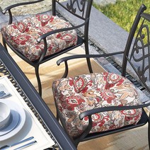Magpie Fabrics 파티오 터프트 시트 쿠션 48.3cm x 48.3cm(19인치 19인치) 타이 포함 2팩 U자형 방수 실외/실내 의자 패드 정원 다이닝 오피스용