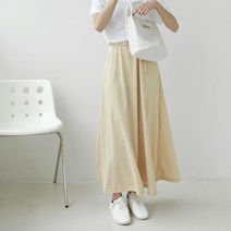 마실룩 꾸안꾸 편한 포켓 주머니 밴딩 롱스커트
