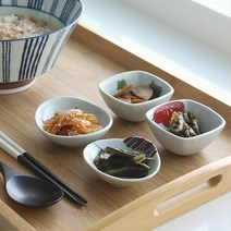 일본풍 도자기 반찬그릇 찬기모음 세츠나 4종 가정식 홈파티 앞접시종지 아침밥, 세츠나 가로줄종지