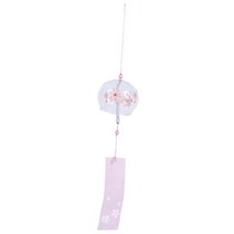 후링 벚꽃 패턴 일본식 유리 바람 종소리 공예 바람 벨 홈 장식, 4