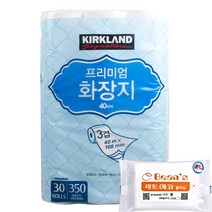 커클랜드 프리미엄 화장지 3겹 롤화장지 30롤 x1팩 + 빈즈물티슈10매, 1개, 1세트