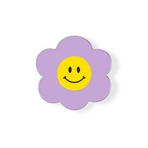 TR 스마일플라워 아크릴톡 스마트톡 그립 홀더 스마트폰 악세사리 그립감 톡 링, 스마일플라워_퍼플