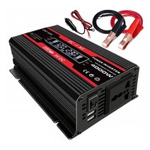 차량용인버터 4000w lcd 디스플레이 태양 광 12v 110v220v usb 수정 사인파 전압 변압기 충전, 12v  110v 검정색
