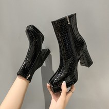 FANSYLI 통굽 앵클부츠 여성 사각부츠 봄가을 통굽 패션부츠 W8A19