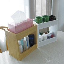 [홈퍼니] 모던 다용도 테이블 미니 2단 정리 선반 식탁정리함, 아카시아, 1개