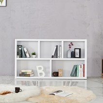 씨앤씨구스 책꽂이 디엘르 라피네 1500 오픈형 2단책장 전면책장 책장, 화이트