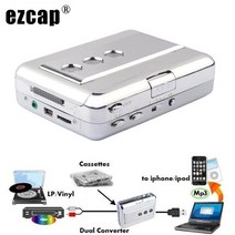 [해외]Ezcap 218B USB 오디오 캡처 오래된 카세트 테이프 변환기 MP3 형식 CD 플레이어 영어 노래 자동 반전 기능이있는 워크맨 플레이어
