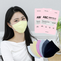 [100매] KF94 ABC 새부리형 컬러 마스크 대형 보건용 국산 여름, KF94 abc 마스크 엘로우 대형 100매