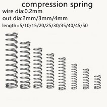 토션 스프링 인장 금형 스테인리스 코일 스프링 스테인레스 스틸 마이크로 소형 압축 스프링 외경 2mm 20, 05 45mm_01 0.2mm_02 4mm
