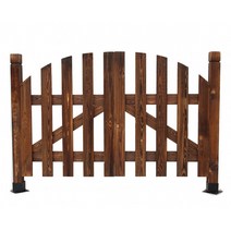 나무 원목 정원 낮은 대문 전원주택 테라스 화단 펜스, 아크 도어 높이 1.2미터 세트  평지용