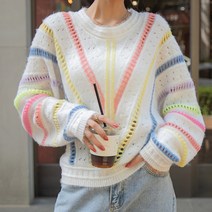 [나크21] 보들보들 가오리핏 펀칭 니트 NK23-T-35