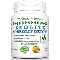 클렌주스 디톡스 몸속독소 제거 배출 제올라이트 캡슐 Sorbolit by TODICAMP 울트라 파인 12m Clinoptilolite 파우더 95% 3X 활성화 120캡슐, 단일수량, 단일개당 용량/중량/정