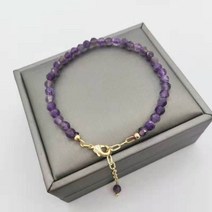 자수정팔찌 탄생석 원석 자수정팔찌 탄생석 원석면 처리된 자수정 팔찌 정품 보석 섬세한