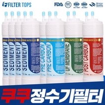 필터탑스 쿠쿠정수기 고품질 정수기필터 호환 프리미엄 세트, 선택06_6인치 한방향 1년세트(4+2+1+1)