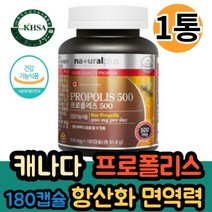 캐나다 프로폴리스500 510mg 180캡슐 1통 항산화 면역기능 도움 플라보노이드 17mg 포함 식약처인증 추천