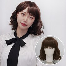 모위드 패션 항암가발 여성가발 웨이브단발 고급인조모 mos100, 1개, 애쉬카키브라운