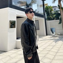 라이더자켓 가죽자켓 남자 남성 2022 가을 와일드 블랙 가죽 코트 남 고급스러움 트렌드 멋스러운 라이더 깡패 캐주얼 재킷