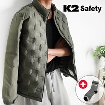 K2 세이프티 슬림 패딩 자켓 카키 + 아이더양말