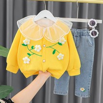 몽실이 플라워니트가디건 상하세트 여아 외출복 봄 가을