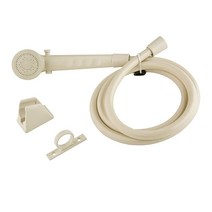 Dura Faucet RV 샤워 헤드 및 호스 키트 - RV 이동식 주택 캠핑카 및 트레일러 교체용., Head and Hose Kit, Bisque Parchment