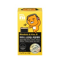 마이니 스트레스 피로 케어 홍경천 추출물 활력 비타민 B군 B1 B2 B6 B12 나이아신 비오틴 엽산 판토텐산 수용성 영양제 직장인 수험생 보충제 건강기능식품 일동제약 제품, 1박스, 마이니 스트레스 피로케어 60회분