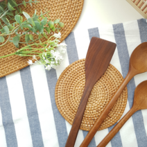 옻칠 나무 우드 조리도구 5종 뒤집개 샐러드 스푼 집게 주걱, 사선주걱