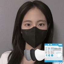 바로건강 KF94 마스크 100매 새부리형 국산 대형 블랙 그레이 화이트 귀편한 귀안아픈 대용량 학원 학교 병원 사무실 황사방역 2D입체, 1개