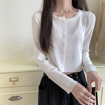가디건니트코트 그물 레드스웨터 외 숏 타입 여성 봄 가을 룩 얇은 에어매쉬 상의 4973824938