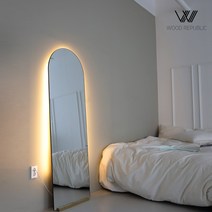 우드리퍼블릭 강화유리 노프레임 와이드 아치형 전신거울 500X1600, 아치형 전신거울 800*1800, 03_LED형