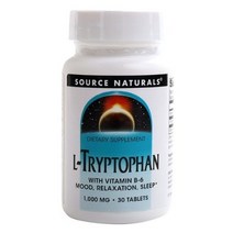 소스내츄럴스 L-트립토판 1000mg 비타민 B-6 포함 타블렛, 30개입, 6개